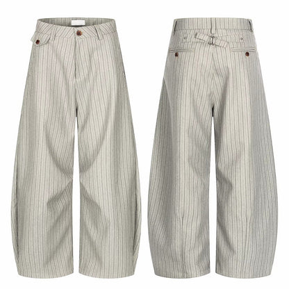 Men's Striped Wide-Leg Casual Pants