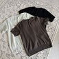 Men's Henley Collar Knit Short Sleeve Polo Shirt