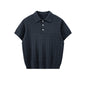 Men's Textured Knit Short Sleeve Polo Shirt