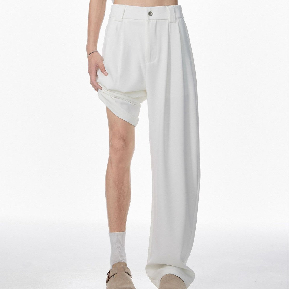 Men's Draped Wide-Leg Casual Pants