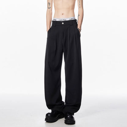 Men's Draped Wide-Leg Casual Pants