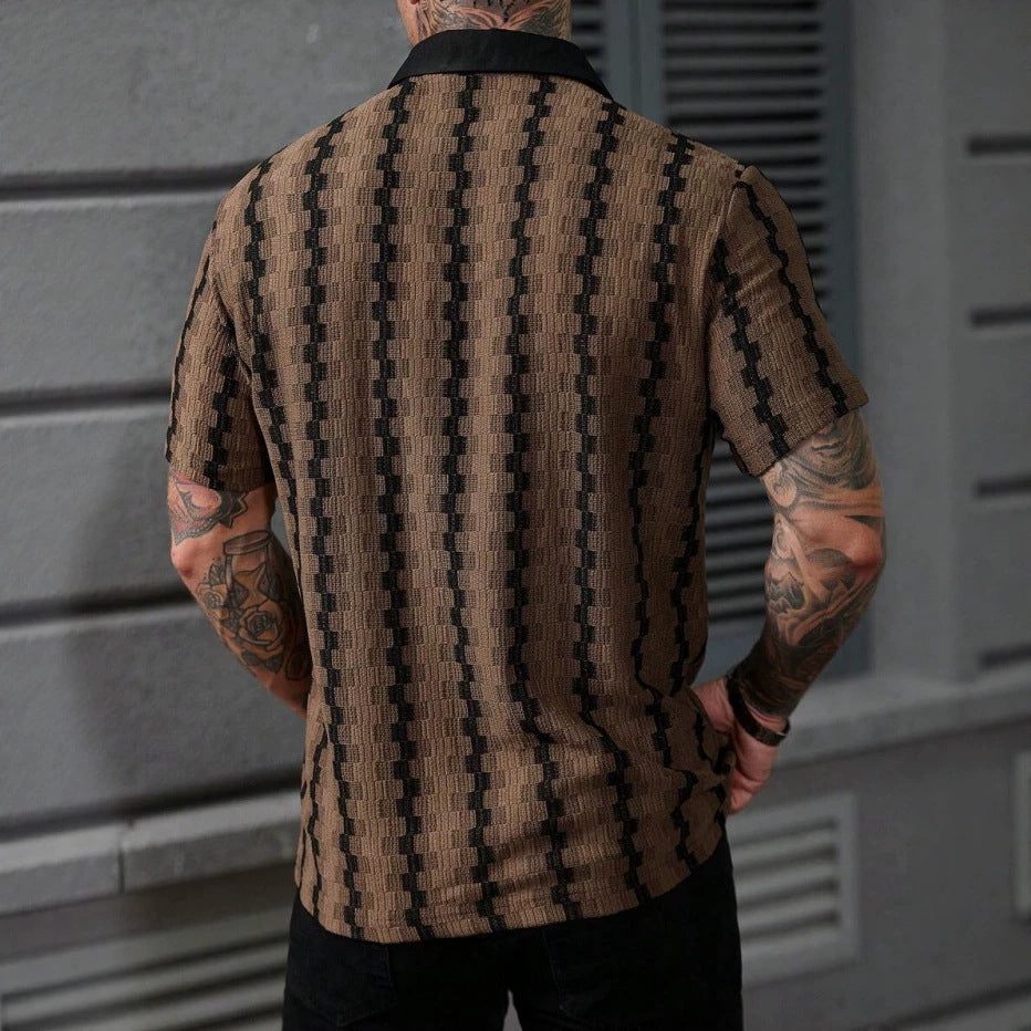 Men's Checkered Knit Short Sleeve Shirt