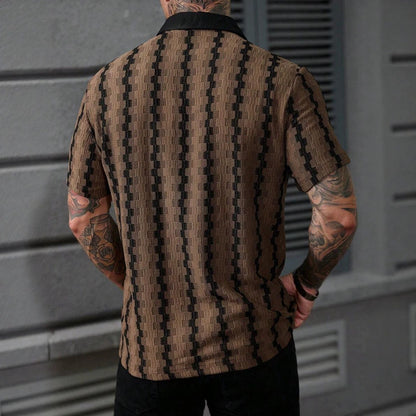 Men's Checkered Knit Short Sleeve Shirt