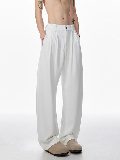 Men's Draped Wide-Leg Casual Pants