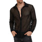 Men's Lace Mesh Long Sleeve Shirt