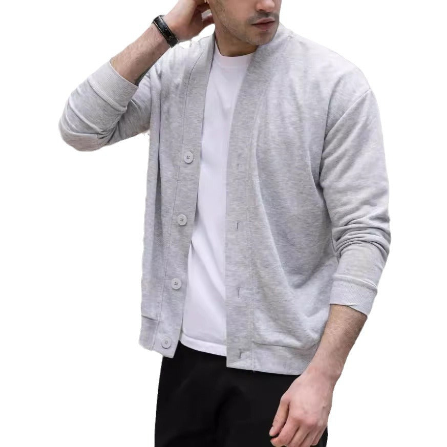 Men's Solid Color Single-Breasted Casual Jacket