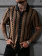Men's Checkered Knit Short Sleeve Shirt