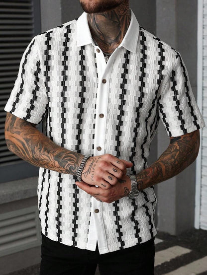 Men's Checkered Knit Short Sleeve Shirt