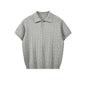 Men's Textured Knit Short Sleeve Polo Shirt