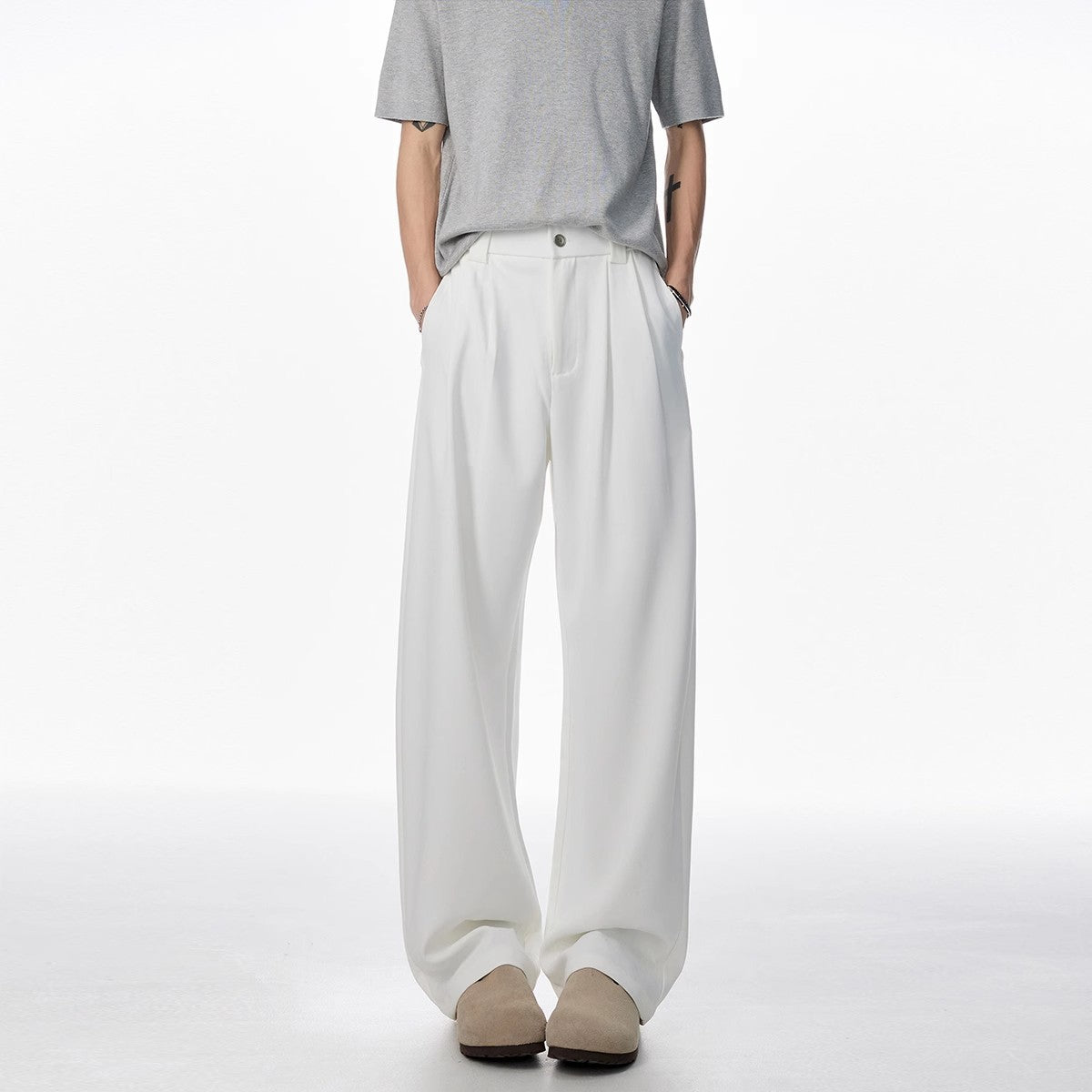 Men's Draped Wide-Leg Casual Pants