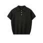 Men's Textured Knit Short Sleeve Polo Shirt