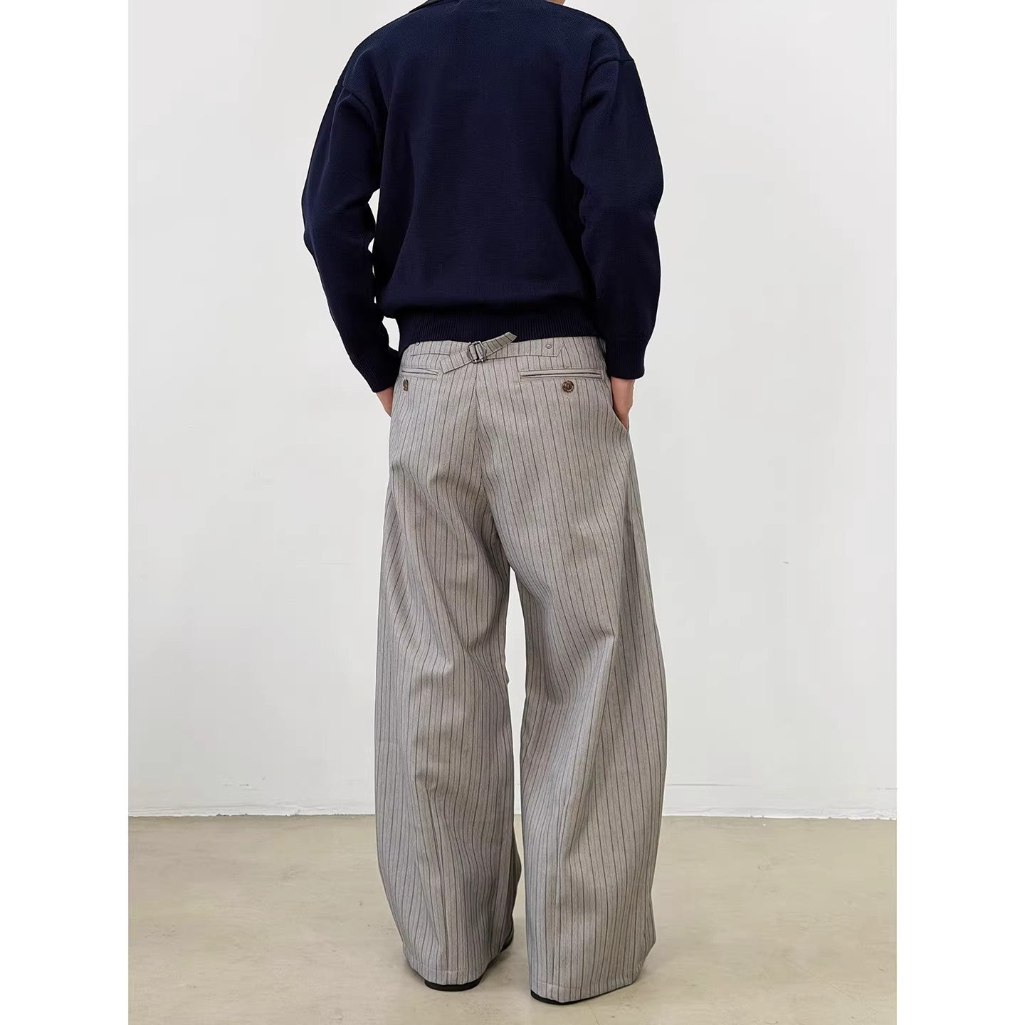 Men's Striped Wide-Leg Casual Pants
