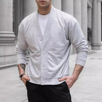 Men's Solid Color Single-Breasted Casual Jacket