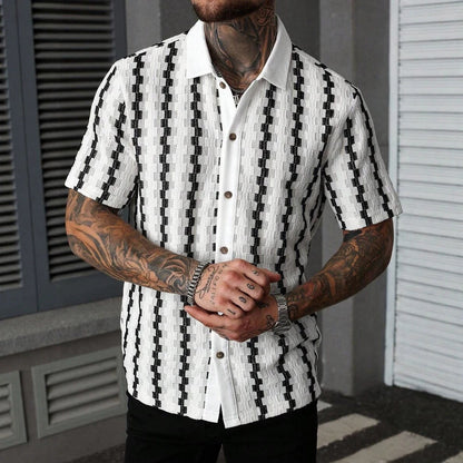 Men's Checkered Knit Short Sleeve Shirt