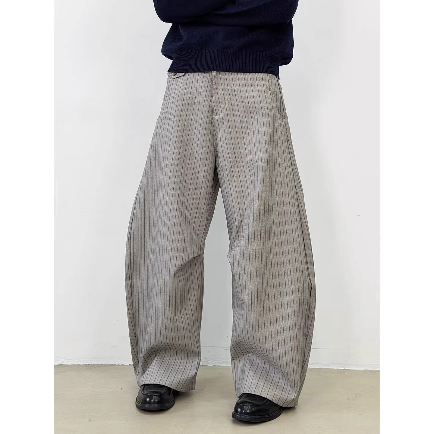 Men's Striped Wide-Leg Casual Pants
